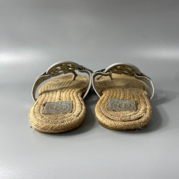 Tory Burch Silver Miller Espadrille Sandals - Picture 6 of 12